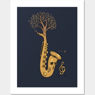 Summer Sax Tree Posters and Art